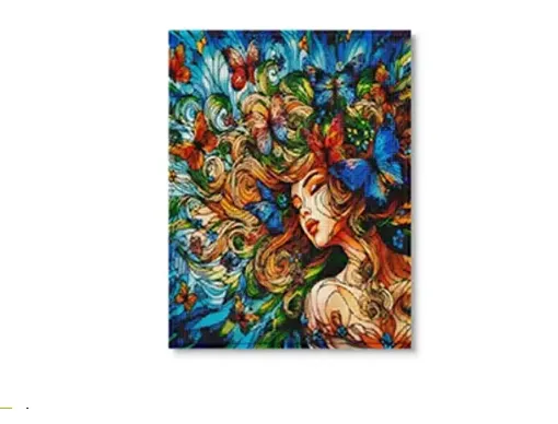 pintura diamantes 5d bastidor 30x40cms motivo mujer mariposa 0
