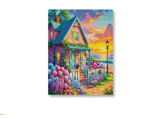 pintura diamantes 5d bastidor 30x40cms motivo casa multicolor 0