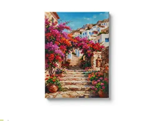 pintura diamantes 5d bastidor 30x40cms motivo camino floral 0