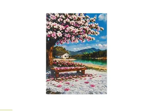 pintura diamantes 5d bastidor 30x40cms motivo lago flores 0
