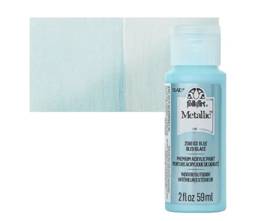 pintura acrilica metalizada metallic acrylic color f a folk art 2oz 59ml color 2588 ice blue azul hielo 0