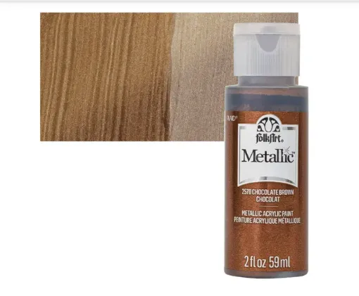 pintura acrilica metalizada metallic acrylic color f a folk art 2oz 59ml color 2570 chocolate brown 0