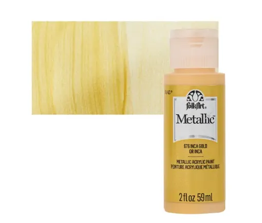pintura acrilica metalizada metallic acrylic color f a folk art 2oz 59ml color 676 inca gold oro 0