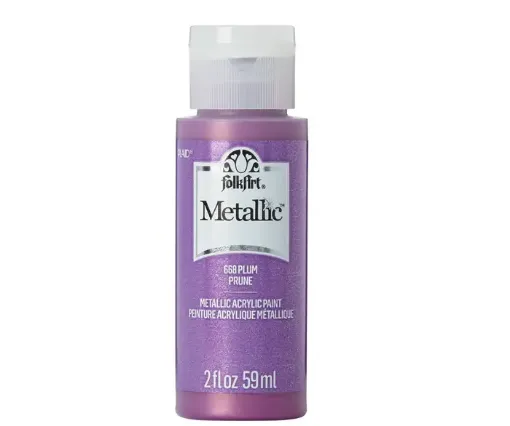 pintura acrilica metalizada metallic acrylic color f a folk art 2oz 59ml color 668 plum ciruela 0