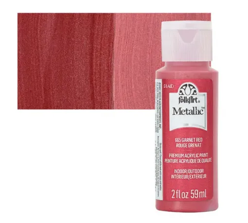 pintura acrilica metalizada metallic acrylic color f a folk art 2oz 59ml color 665 garnet red granate 0