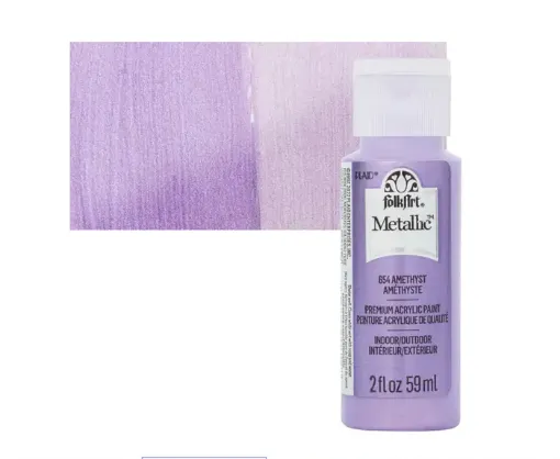 pintura acrilica metalizada metallic acrylic folk art x2oz 59ml color 654 amethyst amatista 0
