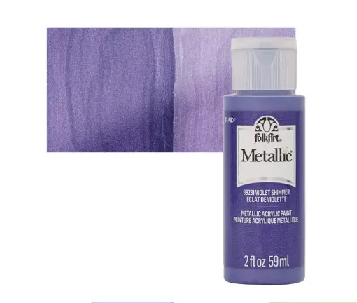 pintura acrilica metalizada metallic acrylic folk art x2oz 59ml color 99231 violet shimmer violeta 0