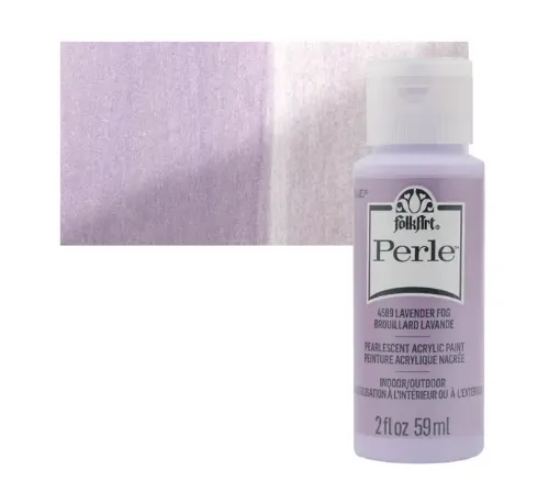 pintura acrilica perlada brillante perle acrylic folk art x2oz 59ml color 4589 lavender fog niebla 0