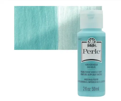 pintura acrilica perlada brillante perle acrylic folk art x2oz 59ml color 4586 iced aqua agua helada 0