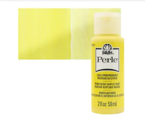 pintura acrilica perlada brillante perle acrylic folk art x2oz 59ml color 4580 lemon meringue limon 0