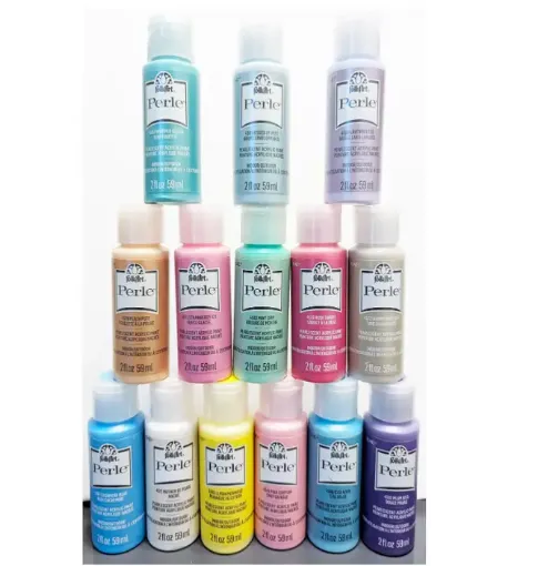 pintura acrilica perlada brillante perle acrylic folk art x2oz 59ml color 4578 orange dream naranja 0