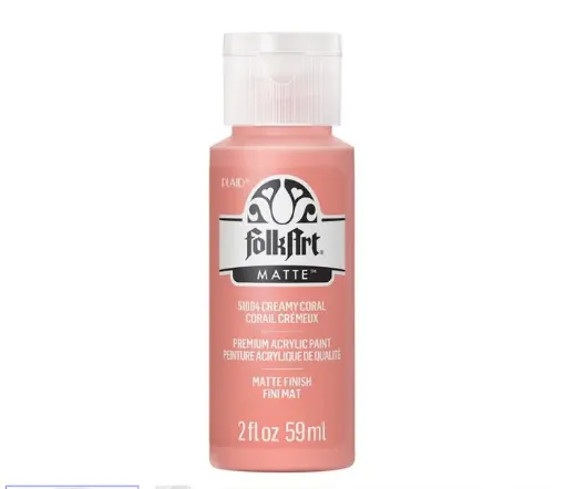 pintura acrilica mate acrylic matte folk art x59ml color 51004 creamy coral cremoso 0