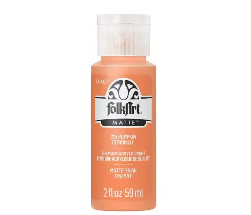 pintura acrilica mate acrylic matte folk art x59ml color 225 pumpkin calabaza 0