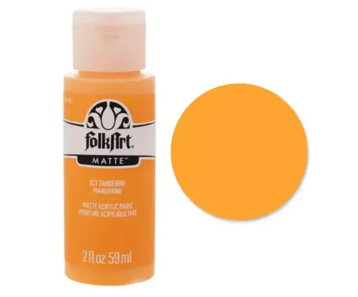 pintura acrilica mate acrylic matte folk art x59ml color 627 tangerine mandarina 0
