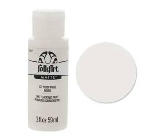 pintura acrilica mate acrylic matte folk art x59ml color 427 ivory white blanco hielo 0