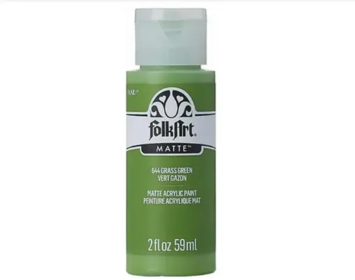 pintura acrilica mate acrylic matte folk art x59ml color 644 grass green 0