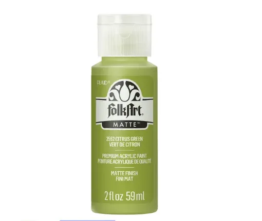 pintura acrilica mate acrylic matte folk art x59ml color 2552 citrus green verde citrus 0
