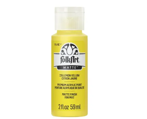 pintura acrilica mate acrylic matte folk art x59ml color 226 yellow lemon amarillo limon 0