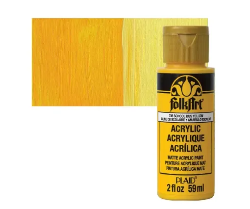 pintura acrilica mate acrylic matte folk art x59ml color 736 school bus yellow autobus escolar amarillo 0