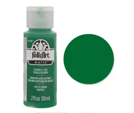 pintura acrilica mate acrylic matte folk art x59ml color 228 holly leaf hojas acebo 0