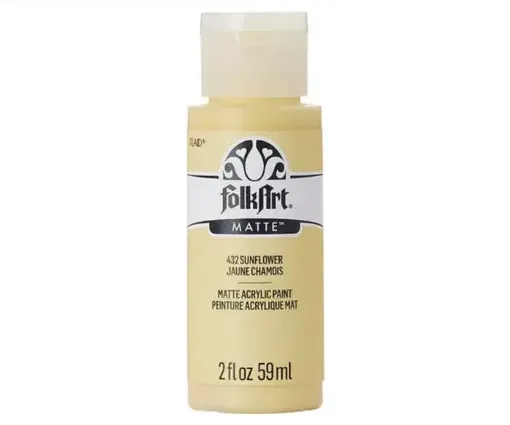 pintura acrilica mate acrylic matte folk art x59ml color 432 sunflower girasol 0