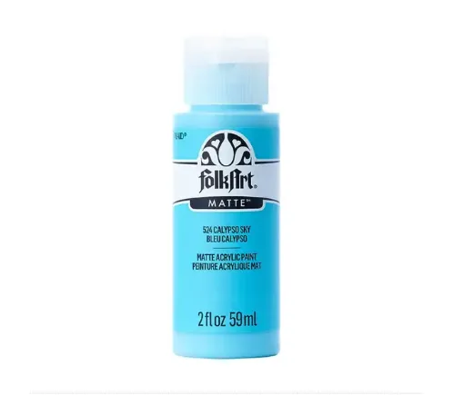 pintura acrilica mate acrylic matte folk art x59ml color 524 calypso sky cielo calipso 0
