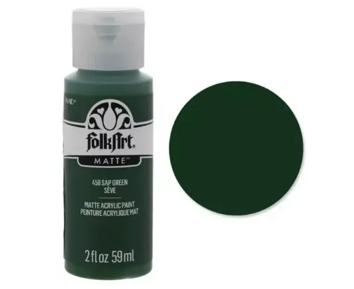 pintura acrilica mate acrylic matte folk art x59ml color 458 sap green verde savia 0