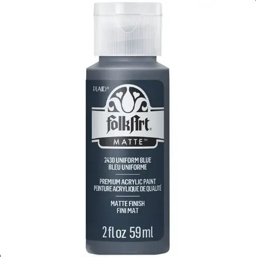 pintura acrilica mate acrylic matte folk art x59ml color 2430 uniform blue azul uniforme 0
