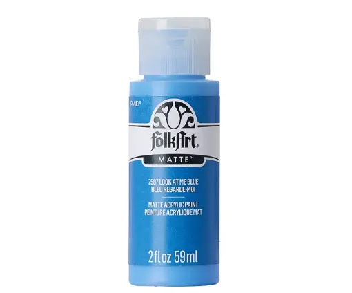 pintura acrilica mate acrylic matte folk art x59ml color 2587 look at me blue azul mirame 0