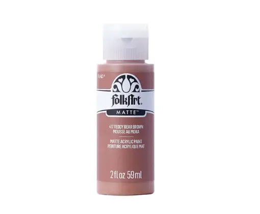 pintura acrilica mate acrylic matte folk art x59ml color 419 teddy bear brown marron piel oso 0