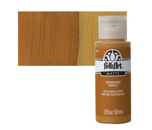 pintura acrilica mate acrylic matte folk art x59ml color 2558 cinnamos canela 0