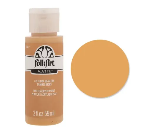 pintura acrilica mate acrylic matte folk art x59ml color 419 teddy bear tan piel oso 0