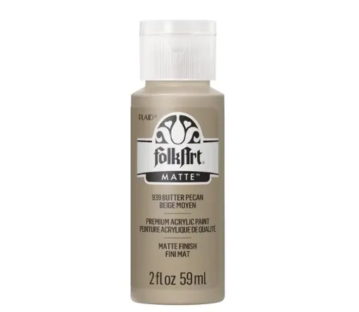 pintura acrilica mate acrylic matte folk art x59ml color 939 butter pecan mantequilla nueces 0