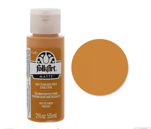 pintura acrilica mate acrylic matte folk art x59ml color 6467 starlight gold oro eestrellado 0