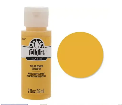 pintura acrilica mate acrylic matte folk art x59ml color 2655 golden rod vara oro 0