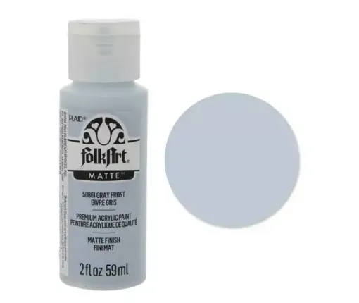 pintura acrilica mate acrylic matte folk art x59ml color 50861 gray frost escarcha gris 0