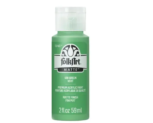 pintura acrilica mate acrylic matte folk art x59ml color 408 grren verde 0
