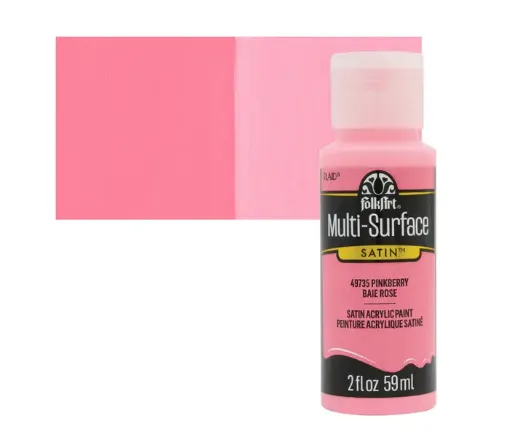 pintura acrilica satinada multi surface folk art 2oz 59ml color 49735 pinkberry baya rosa 0
