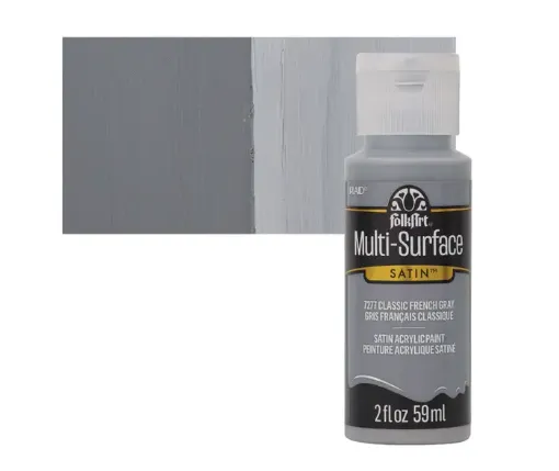 pintura acrilica satinada multi surface folk art 2oz 59ml color 7277 french gray gris frances 0