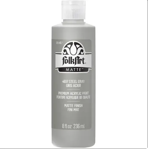 pintura acrilica mate acrylic color f a folk art x8oz 236ml color 4697 steel gray gris acero 0