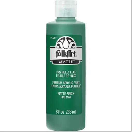 pintura acrilica mate acrylic color f a folk art x8oz 236ml color 2327 holly leaf hoja acebo 0
