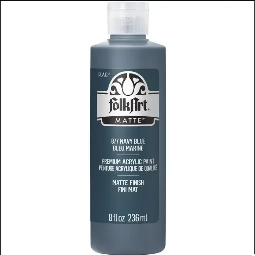 pintura acrilica mate acrylic color f a folk art x8oz 236ml color 877 navy blue azul naval 0