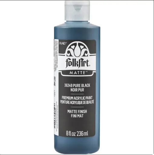 pintura acrilica mate acrylic color f a folk art x8oz 236ml color 36249 pure black negro puro 0