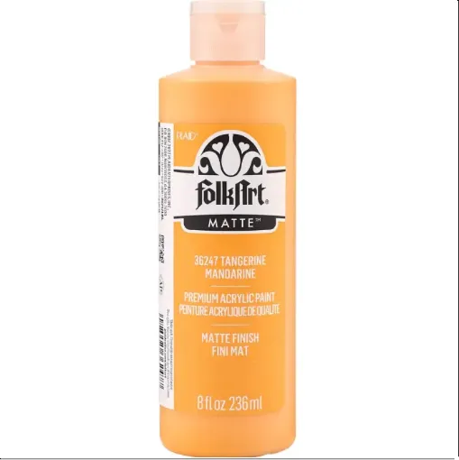 pintura acrilica mate acrylic color f a folk art x8oz 236ml color 36247 tangerine tangerina 0