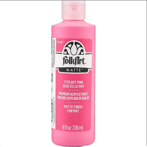 pintura acrilica mate acrylic color f a folk art x8oz 236ml color 7376 hot pink rosa caliente 0
