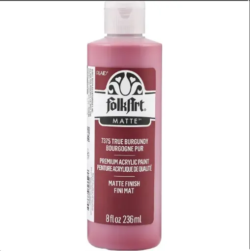 pintura acrilica mate acrylic color f a folk art x8oz 236ml color 7375 true burgundy borgona 0