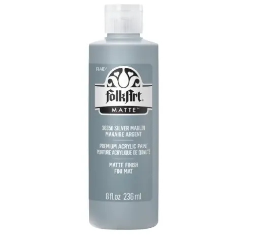 pintura acrilica mate acrylic color f a folk art x8oz 236ml color 36356 silver marlin plateado 0