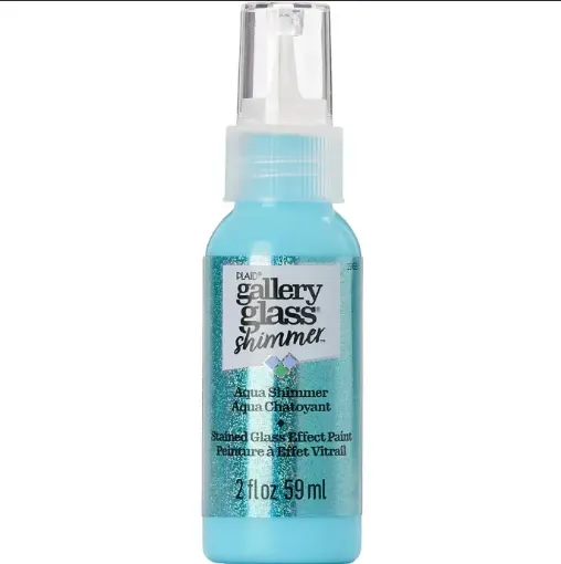 gallery glass stained pintura vitral traslucida folk art 2oz 59ml color 19684 shimmer aqua brillante 0
