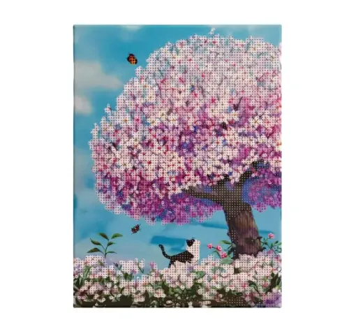pintura diamantes 5d bastidor 30x40cms motivo arbol flores 0