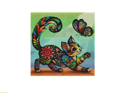 pintura diamantes 5d bastidor cuadrado 30x30cms motivo kitty 0